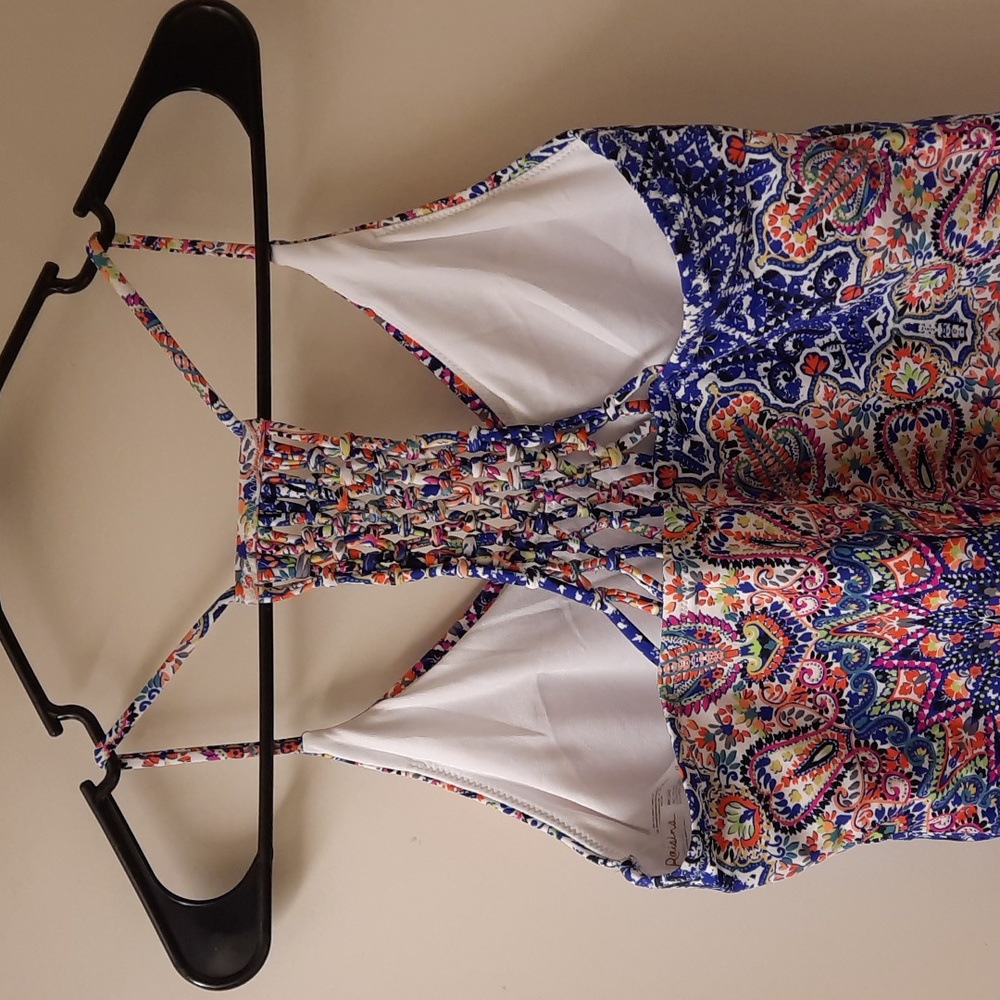 NWT, Raisins Blue Macrame Back Tankini Top - Picture 5 of 13